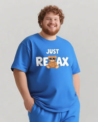 JUST RELAX Slogan T-shirt 2-Piece Set