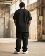 Big & Tall Men's Graffiti Sunglasses Angel Cross Printed T-Shirt Pants Suit