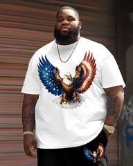 Men's Big & Tall Independence Day Flag Eagle Print T-shirt Set