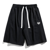 Plus Size Sports Street Style Heart Print Casual Shorts