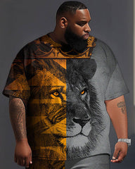Street Hip-Hop Lion Letter Print Large Men's Suit
