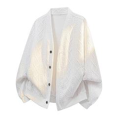 Men’s Plus-Size Loose-Fit Knitted Cardigan
