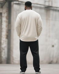 Big & Tall Men's Graffiti Letter Print Long Sleeve T-Shirt Pants Suit