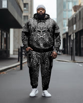 Men's Big & Tall Retro Elements Viking Long-Sleeved Hoodie Sweatpants Set