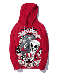 Men's Large Size Tree Red Skull Monster Santa Hoodie Set of Two