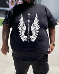 Couples Plus Size Wing Personalized Print T-Shirt