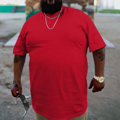 Big and Tall Men's Solid Color Crew Neck Short Sleeve T-Shirt