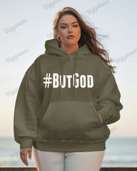 Cotton-BUT GOD Printing Women's Loose Oversized Hoodie