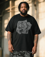 Big & Tall Men's Rose Paisley Print T-Shirt Pants Suit