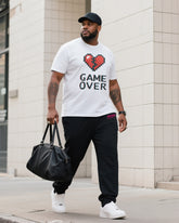 Big Boy Street Fashion Heartbreak Love English Printed Short-sleeved Trousers Suit