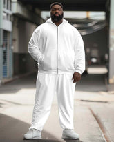 Men's Big and Tall Solid Color Sport Zip Hoodie Set