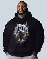 Animal Smoking Print Oversized Cotton Hoodie