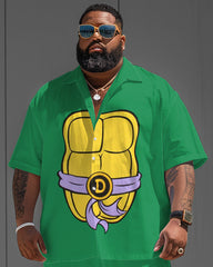 Big Guys Fun Ninja Turtles Print Short Sleeve Shirt Shorts Set