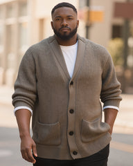 M-2XL Knitted Cardigan Lapel Long Sleeve Sweater Coat