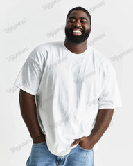 100% Cotton-Joker Solid Color Big Men's Loose Short Sleeve T-Shirt