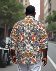 Dream Garden Cotton Long Sleeve Shirt Men's Plus Size