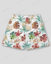 Big & Tall Men's Hawaiian Color Leaf Print Sports Mesh Quick-Dry Shorts