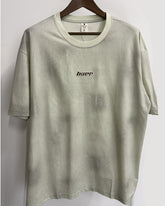 4XL-8XL Big & Tall Men's Daily Leisure Two-color Flower Washing Letter Cotton Crewneck Short-sleeved T-shirt