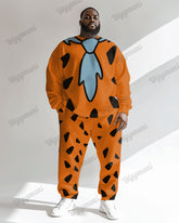 Big Guys Fred Flintstone Tie Sweatshirt Two-Piece Set