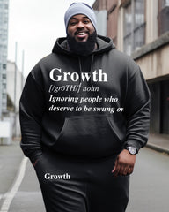 Men's Big and Tall Sweatsuit Letter Print Hoodie and Pants Set