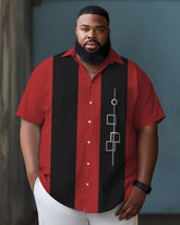 Big Guys Summer Beach Casual Short Sleeve Shirt with Buckle