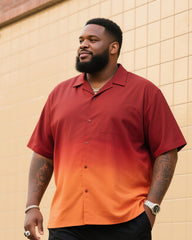 Big Men's Sunset Gradient Short Sleeve Shirt Shorts Suit