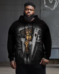 Big & Tall Men's Poker Skull Queen Zip Hoodie | Biggmans
