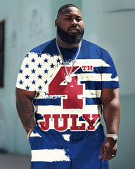 Independence Day Flag Print Large Men's Suit