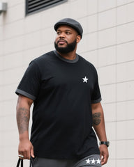 Big Boy Street Fashion Simple Star Short Sleeve Trousers Suit