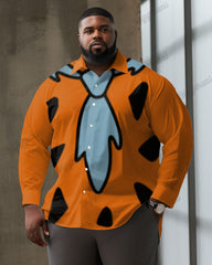 Men's Plus Size Vintage Nostalgic Movie Lapel Long Sleeve Shirt