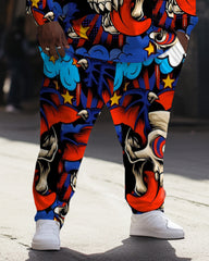 Big Guys Skull Smiley Tongue Hoodie Set of Two