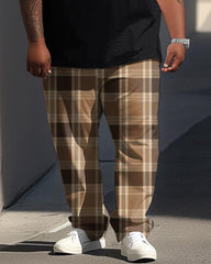 Street Classic Check RESPECT Letter Print Large Men's Set