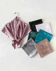 Solid Cashew Printed Silk Scarf Square