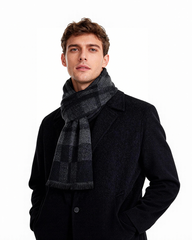 Check Wool Blend Scarf