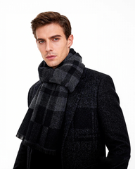 Check Wool Blend Scarf