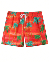 Men's Big & Tall Hawaiian Print Swim Trunks