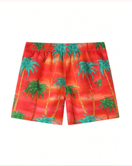 Men's Big & Tall Hawaiian Print Swim Trunks