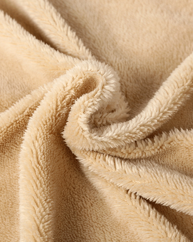 Big & Tall Men's Brown And White Woven Texture Patchwork Printed Velvet Thickened Long Hooded Coat