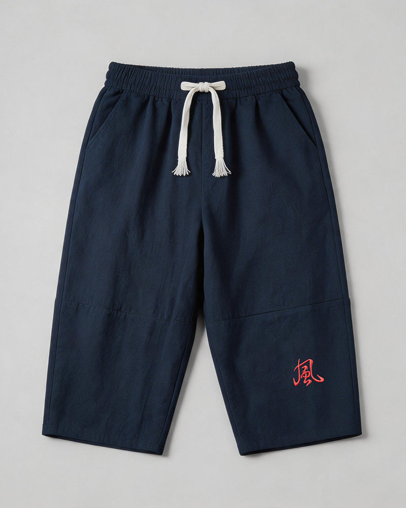 L-9XL Japanese Plus Size Solid Color Cotton Linen Casual Mid-length Pants