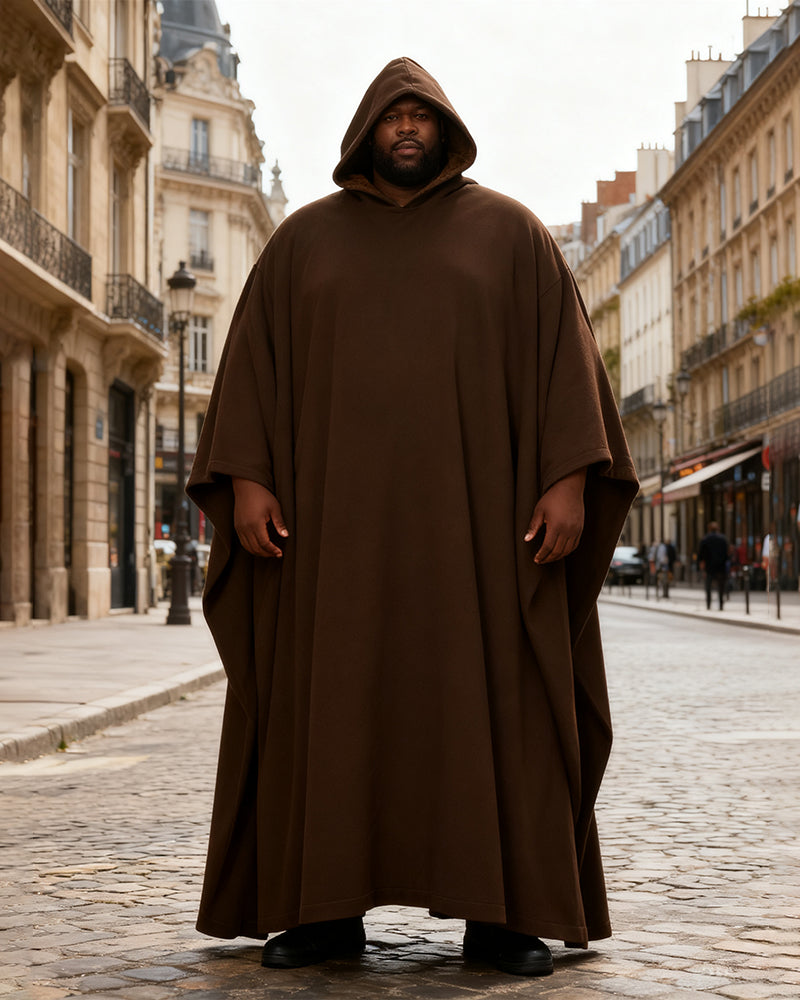 Big & Tall Men's Punk Hooded Button Loose Cloak