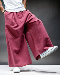 M-5XL Linen Harlan Loose Cotton Linen Plus Size Straight Wide-Leg Pants