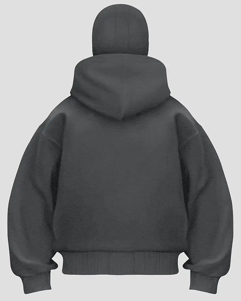 Big & Tall Men's Solid Color Fleece Zipped Double Hood Cardigan Hoodie Sweatshirt