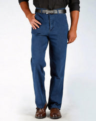 Large-size High-waist Loose Straight-Leg Jeans For Middle-aged And Elderly