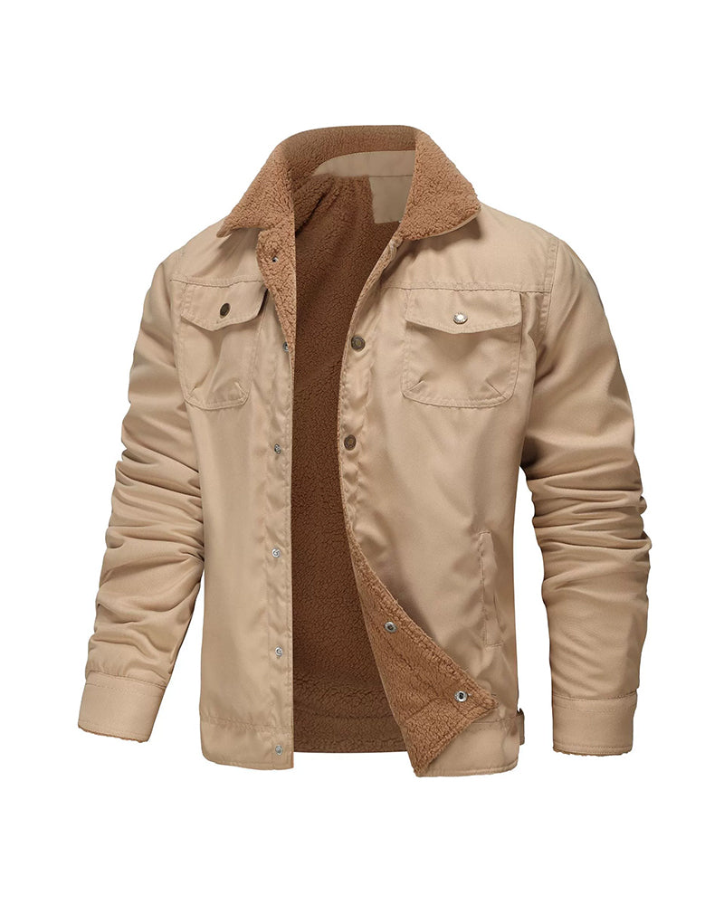 Big & Tall Men's Velvet Cuswork Casual Jacket S-5XL