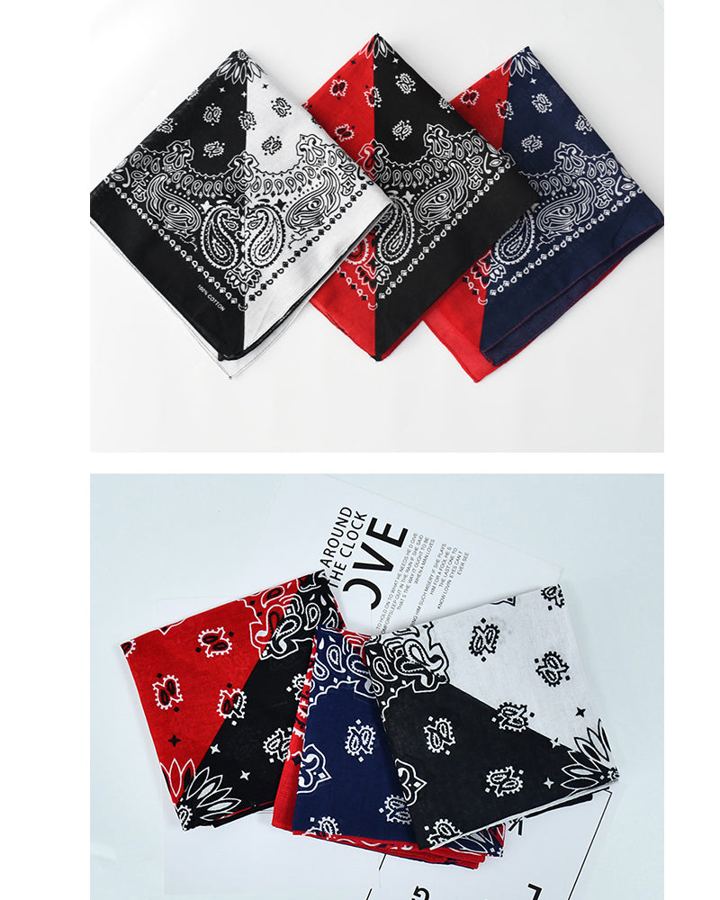 Hip-hop Cashew Flower Sweat-wicking Breathable Stitching Hip-hop Printed Headscarf