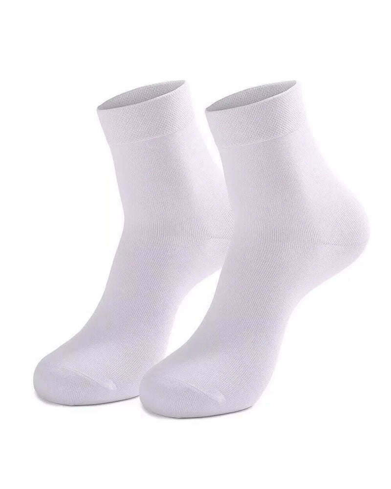 5 Pairs/10 Pairs Men/Women Solid Color Ankle Socks, Black & White, Versatile Crew Socks For All Seasons, Fall