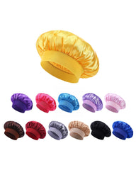 High Stretch Shower Cap Solid Color Satin Hair Care Hat