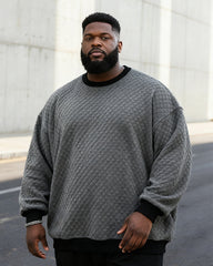 Big & Tall Men's Check Jacquard Crew Neck Pullover Sweater
