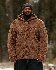 Big & Tall Men's Solid Color Hooded Velvet Jacket Cardigan M-3XL