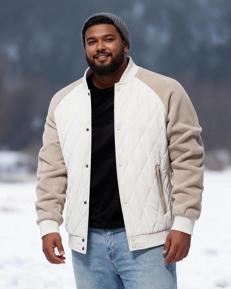 Big & Tall Men's Thickened Jacket Raglan Sleeve Quilted Jacket S-2XL